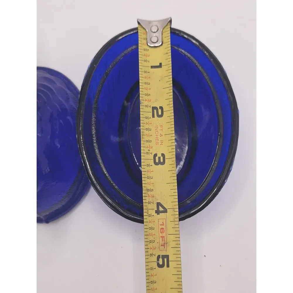 VINTAGE HEN ON A NEST SALT CELLAR COBALT BLUE INDIANA GLASS Chicken Container
